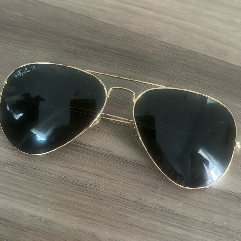 RayBan Aviator Large RB3025 Classic Polished Gold with Green Lenses